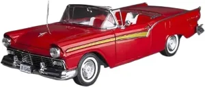 1 18 for Ford 1957 500Fairlane Alloy Car Model Adult Boy Toy Collectibles Ornaments Top Canopy Foldable Motor Vehicles Toys