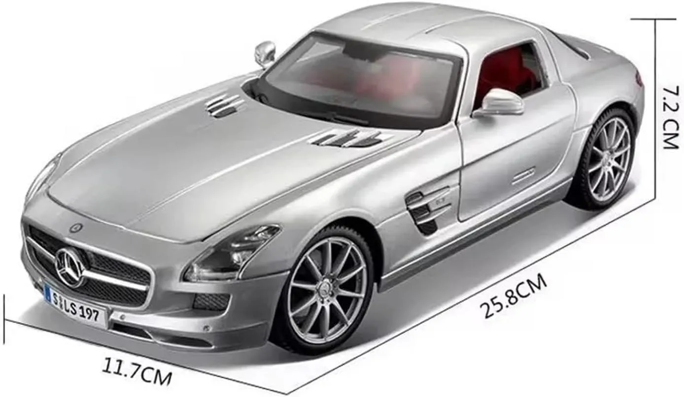 1 18 for Mercedes Benz SLS AMG Alloy Miniature Diecast Car Model Benz Sports Car Luxury Vehicle Kids Toys Car Motor Vehicles Toys(Black)