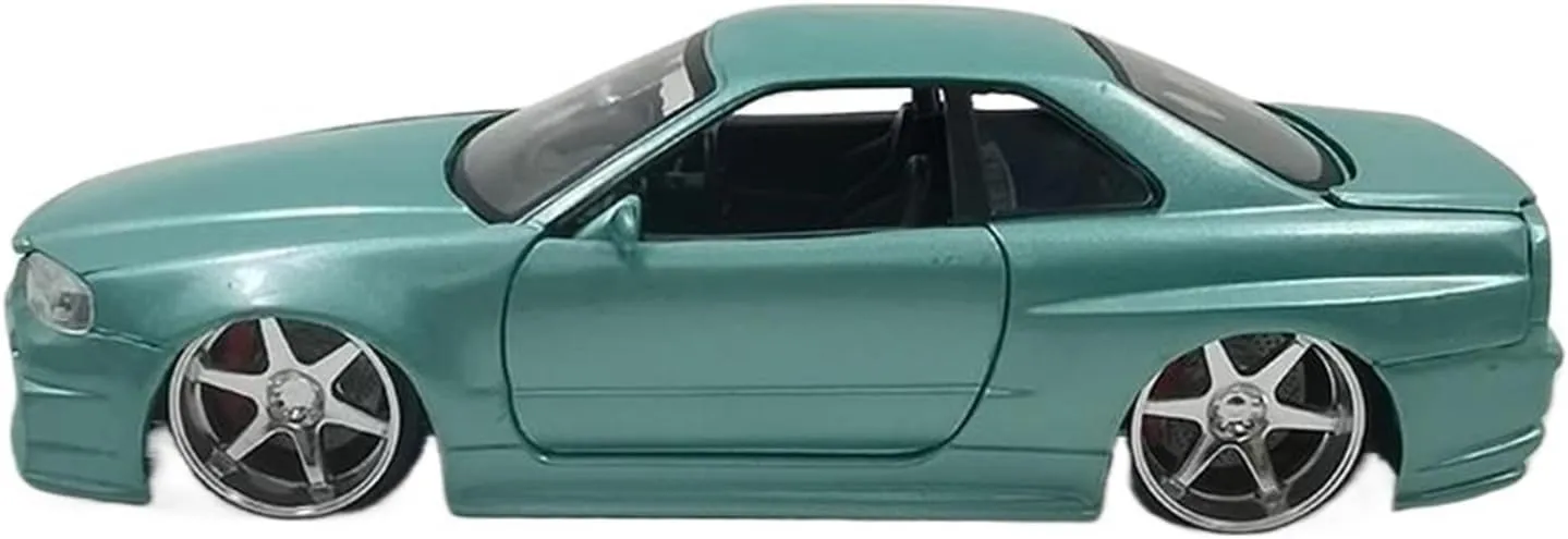 1 24 for Nissan Skyline GT-R GTR R34 BNR34 Alloy Car Model Diecast Vehicle Toy Collectible Souvenir Motor Vehicles Toys