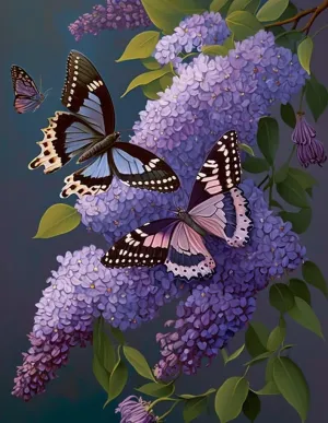 1000 Pieces Puzzle for Adult - Lilac and Purple Butterflies Wooden Jigsaw Puzzles Challenging Educational Fun Interactive Toys for Family Creative Gift