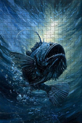 1000 Piece Jigsaw Puzzle for Adults Deep Sea Anglerfish Challenging and Mysterious Puzzle Game for Marine Life Enthusiasts Wall Decor Gift Family Game Night Fun
