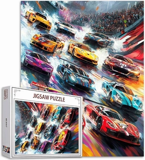 1000 Piece Racing Car Race Jigsaw Puzzles for Adults and Children Sports car Puzzles Racing Enthusiast Puzzle Challenging Family Activity Games Colorful DIY Craft Puzzle for Home Decor Gifts 50×70cm