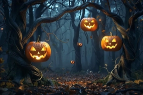 1000 Pieces Puzzle for Adult Twisted Vines with Glowing Jack-O-Lanterns Wooden Jigsaw Puzzles Challenging Educational Fun Interactive Toys for Family Creative Gift