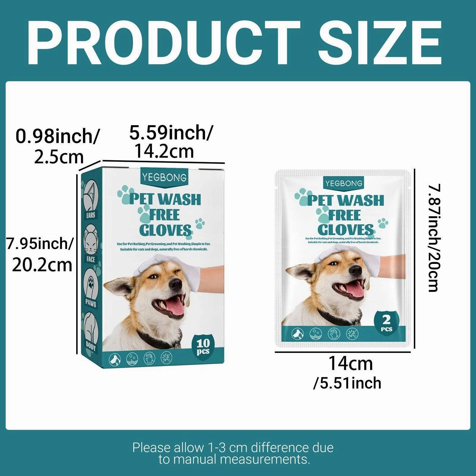 10XPet Cat Dog Dry Washing Gloves Bath Remove Odor Cleaning Decontamination Care