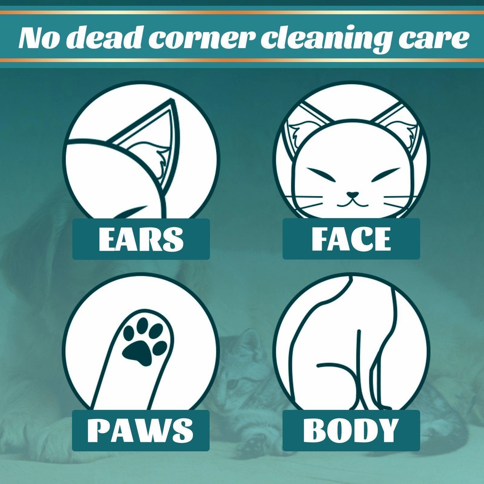 10XPet Cat Dog Dry Washing Gloves Bath Remove Odor Cleaning Decontamination Care