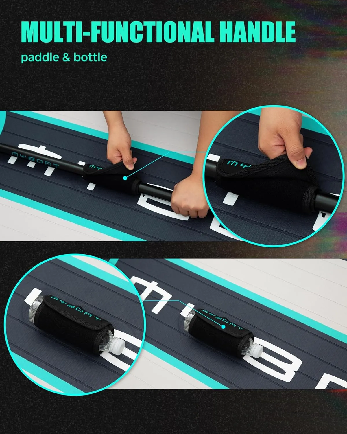 11'6"×34"×6" Extra Wide Inflatable Paddle Board, Stand Up Paddle Board for Fishing, Sup Board with 3 Removable Fins, Dual Bungees, Camera Mount, Hand Pump, Strong Paddle, 5L Dry Bag, Leash