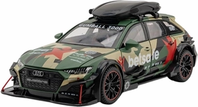 124 for Audi RS6 Modified Alloy Sports Car Model Decoration Desk Decoration Green Paint 21CM Collection Toys for Men and Women Motor Vehicles Toys