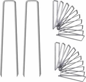 12 Inch Galvanized Garden Landscape Staples Stakes, 25 50 100 PCS Anti-Rust Garden Staples U-Shaped Landscape Pins for Secure Lawn Fabric (100, 12 Inch)