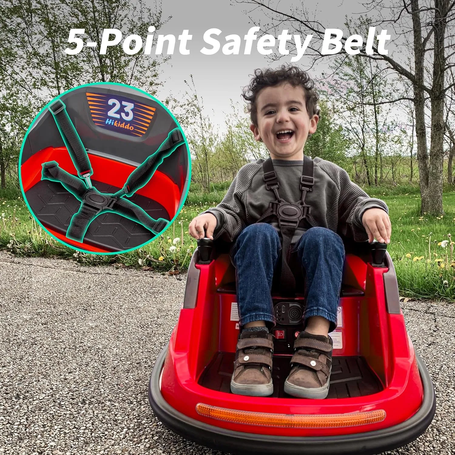 12V Baby Bumper Car for Kids with Remote Control, Electric Bumper Car for Toddlers 1-3, 360° Spinning - Red