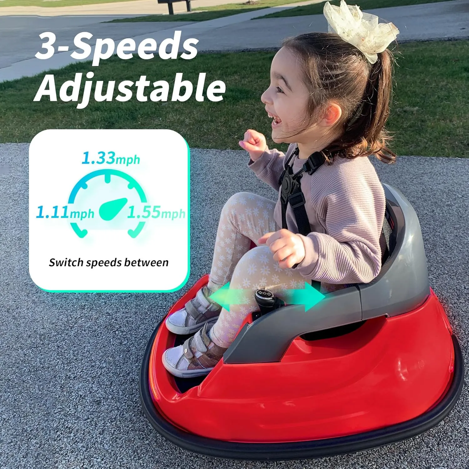 12V Baby Bumper Car for Kids with Remote Control, Electric Bumper Car for Toddlers 1-3, 360° Spinning - Red