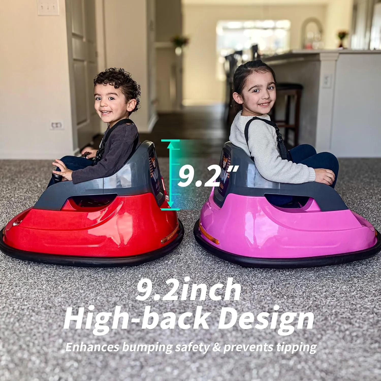 12V Baby Bumper Car for Kids with Remote Control, Electric Bumper Car for Toddlers 1-3, 360° Spinning - Red