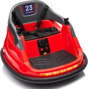 12V Baby Bumper Car for Kids with Remote Control, Electric Bumper Car for Toddlers 1-3, 360° Spinning - Red