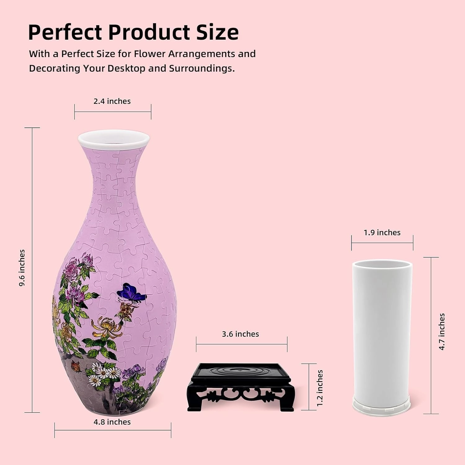 160-Piece 3D Puzzle Vase, Modern Flower Vase for Adults, DIY Vase Kit for Unique Home & Office Decor, Creative Gift for Mom, Women & Men, 4D Jigsaw Craft for Arts