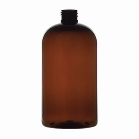 16 oz Boston Round PET Bottles - Amber