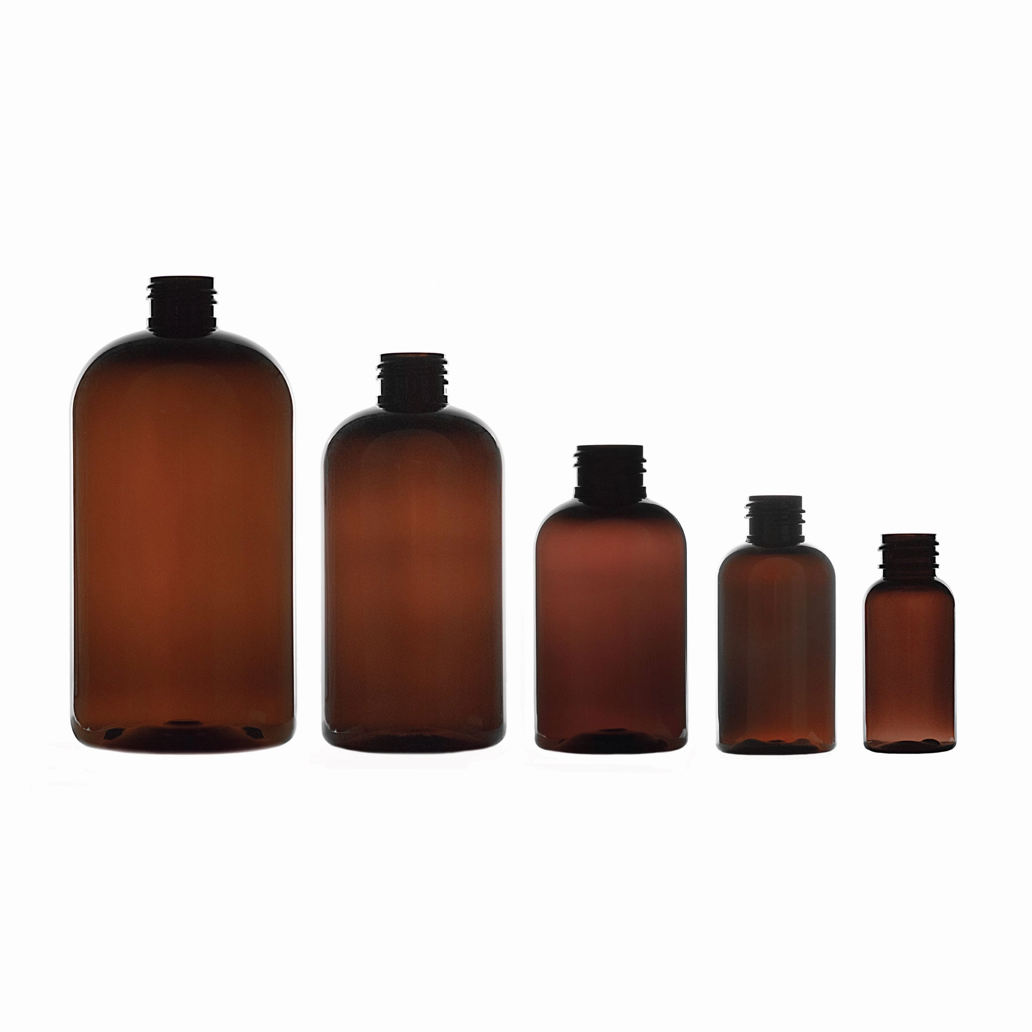 16 oz Boston Round PET Bottles - Amber