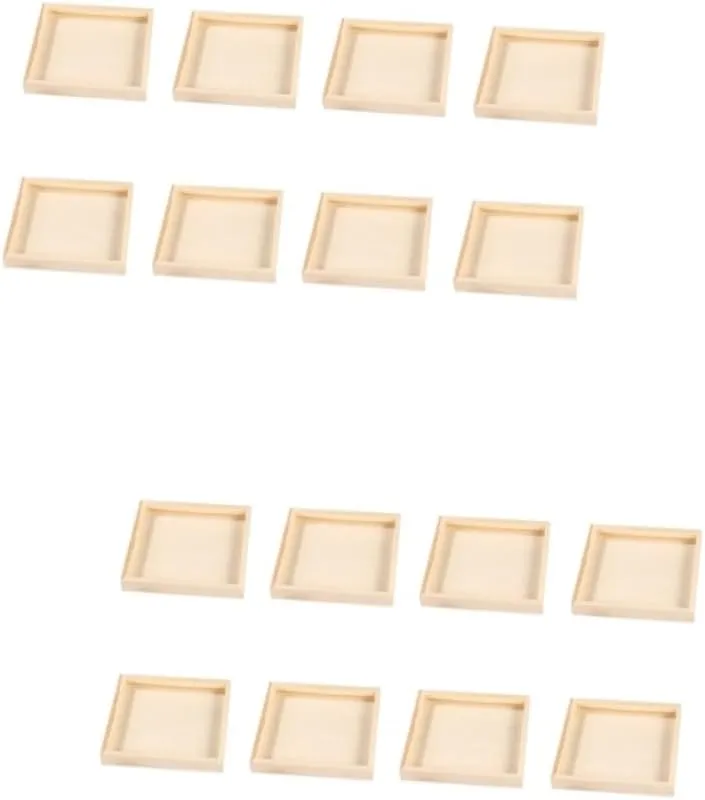 16pcs Wooden Puzzle Storage Trays Organizer for Puzzles Smooth Polished Wooden Block Trays for Toy and Home Item Storage for Creative Play and Organization