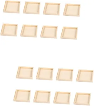 16pcs Wooden Puzzle Storage Trays Organizer for Puzzles Smooth Polished Wooden Block Trays for Toy and Home Item Storage for Creative Play and Organization