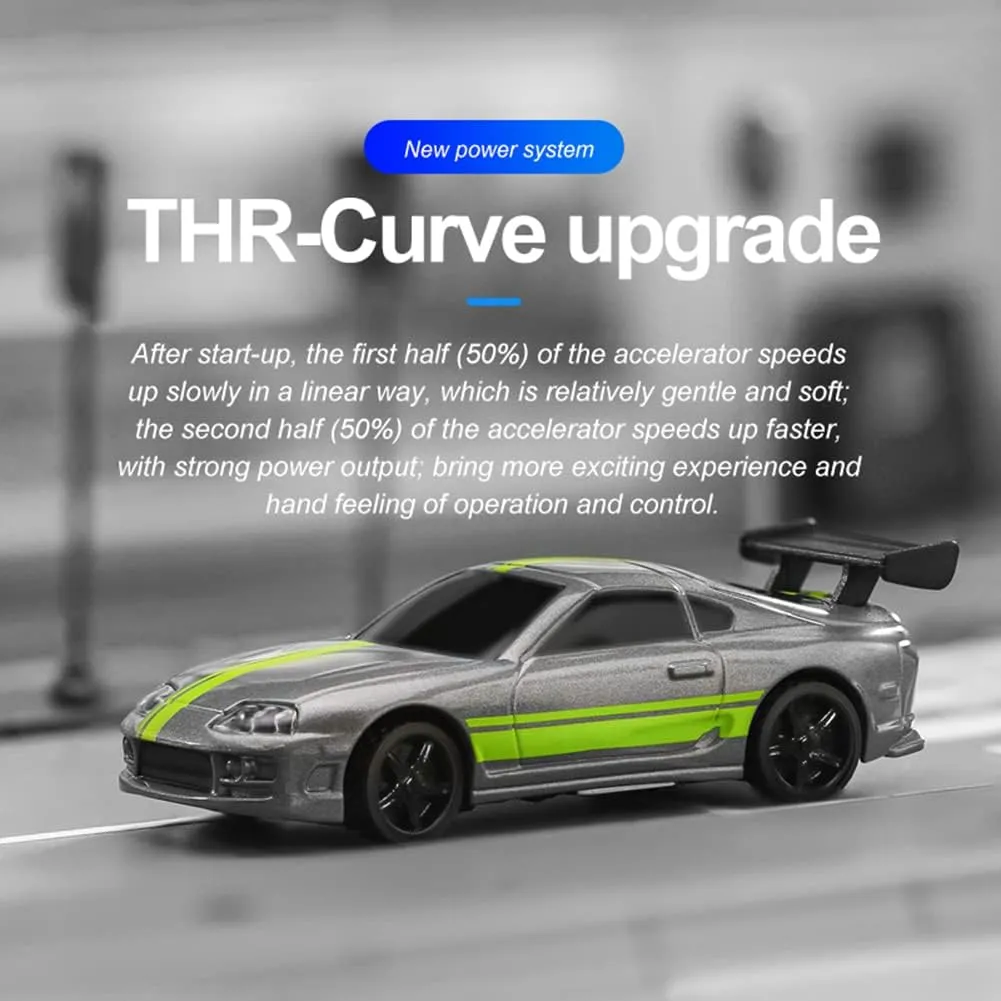 1:76 Turbo Racing Scale RC Sport Car, Table Racing Remote Control Mini Model Car Full Proportional RTR Kit Toys (C73grey)