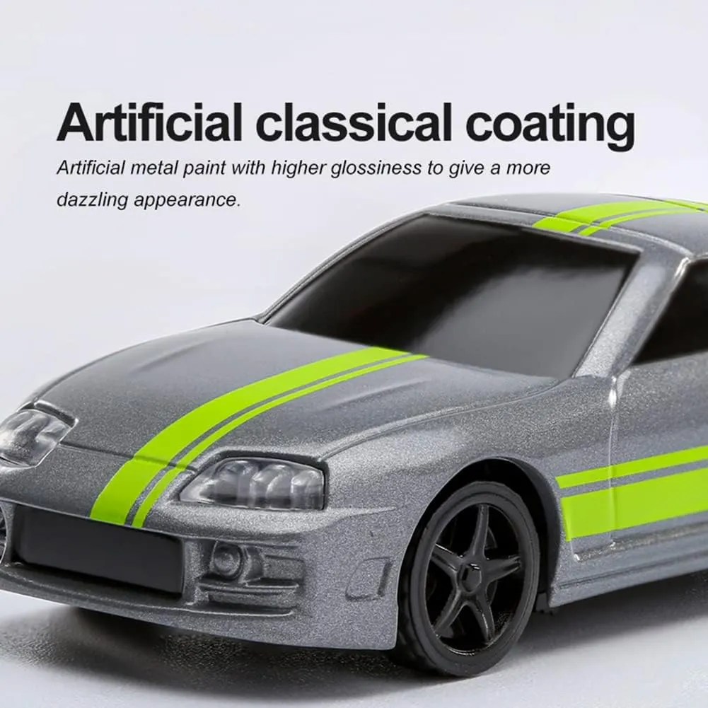 1:76 Turbo Racing Scale RC Sport Car, Table Racing Remote Control Mini Model Car Full Proportional RTR Kit Toys (C73grey)