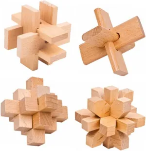 1Set Funny Wooden Intellectual Puzzle Ming Luban Lock for Home DIY for Adults Enhances Coordination and Creativity for Parties
