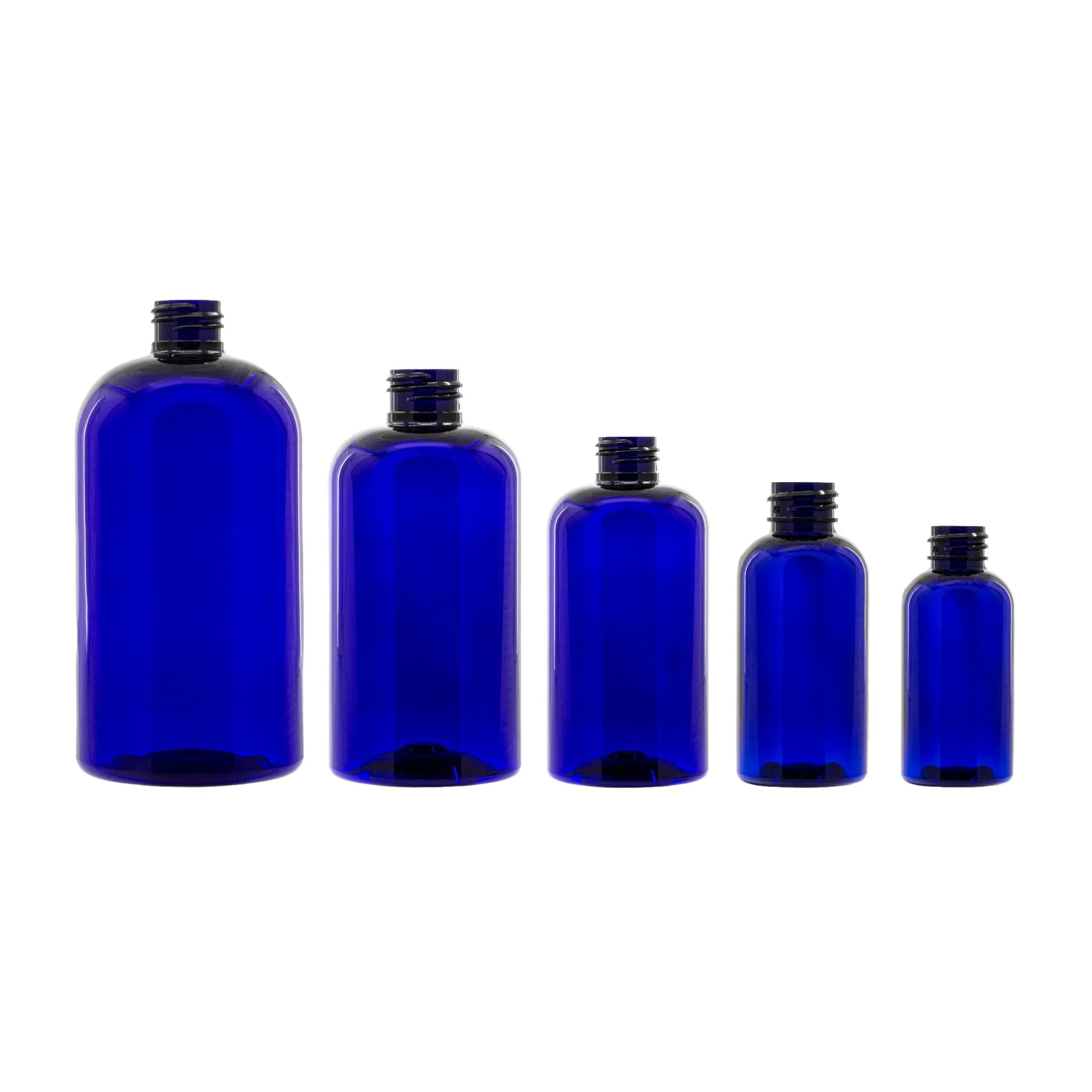 2 oz Boston Round PET Bottles - Blue