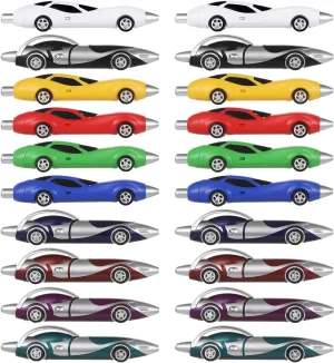 20-Pack Car Pens with Fun Racing Designs, Stationery for Office Or Study