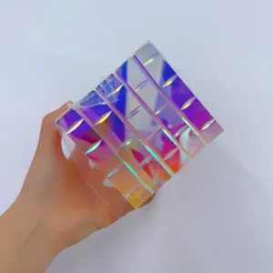 2021 New Creative Glass Cube Statue, Magic Chroma Cube Glass Sculpture, ​for Home Art Office Decoration Home Decoration