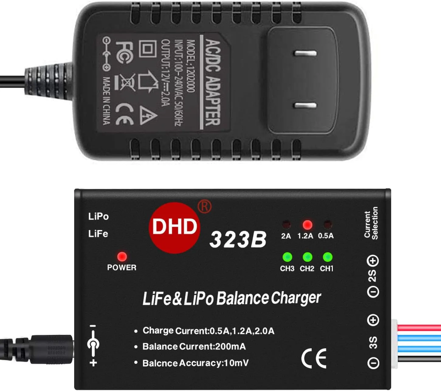 20W 2A 323B RC Battery Balance Charger for 2S 3S 7.4v 11.1v LiPo 6.6V 9.9V Life RC Battery Pack and RC Car Drone Truck Helicopter Airsoft Electric Water batteres