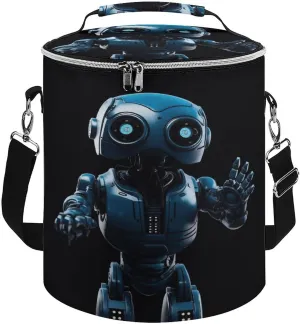 24 Cans Collapsible Soft Cooler Bag,Blue Robot Large Leakproof Camping Cooler,Portable Travel Cooler for Picnic, Camping, Beach, Trip
