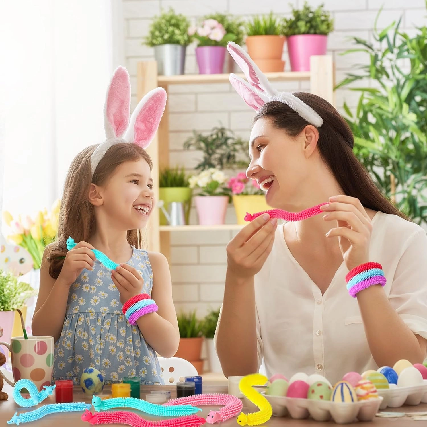 24 Pcs Fidget Worm Stretchy Strings Toy Colorful Fidget Sensory ADD, ADHD or Autism, Relaxing Toys (7.9 Inches,Cute Animal)