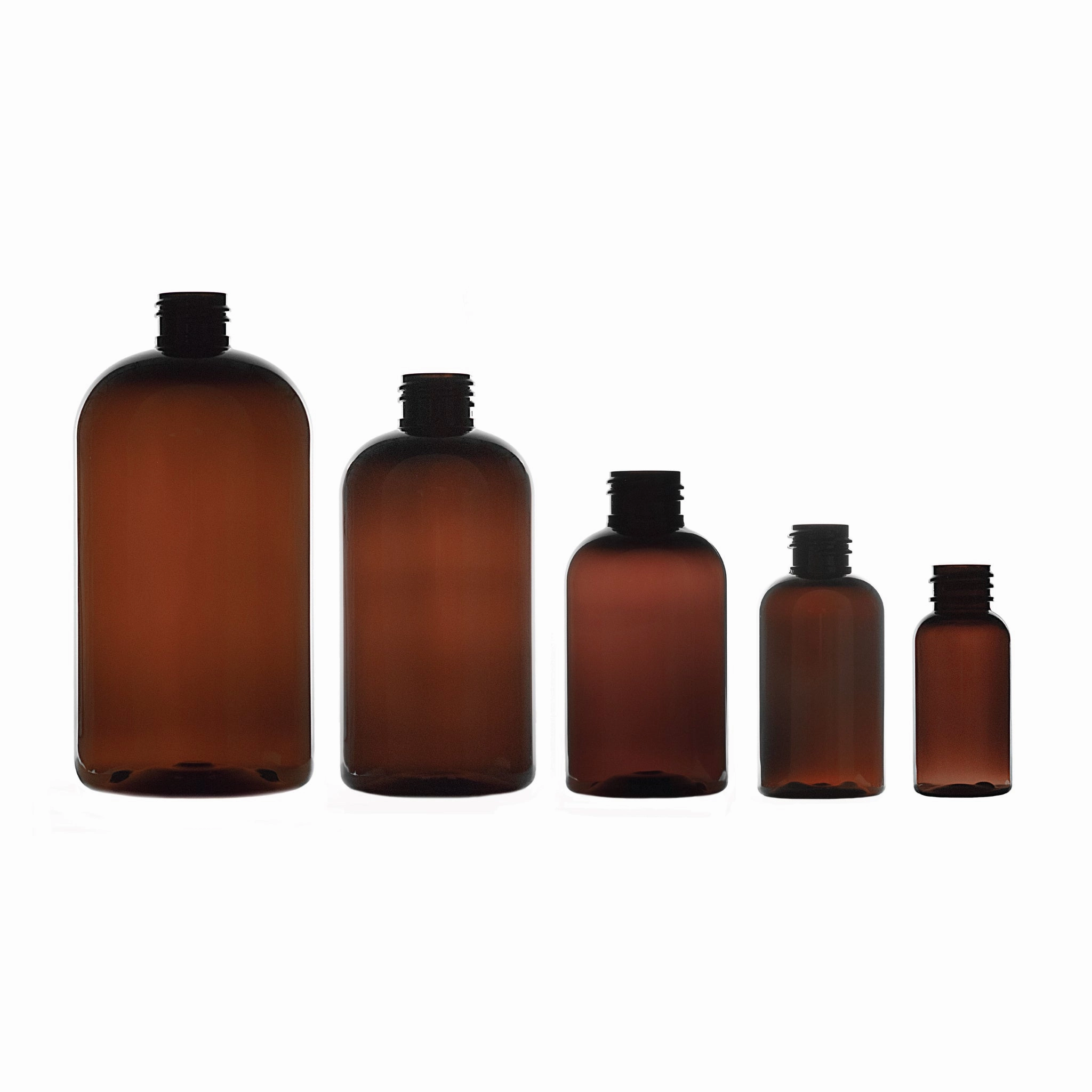 2 oz Boston Round PET Bottles - Amber