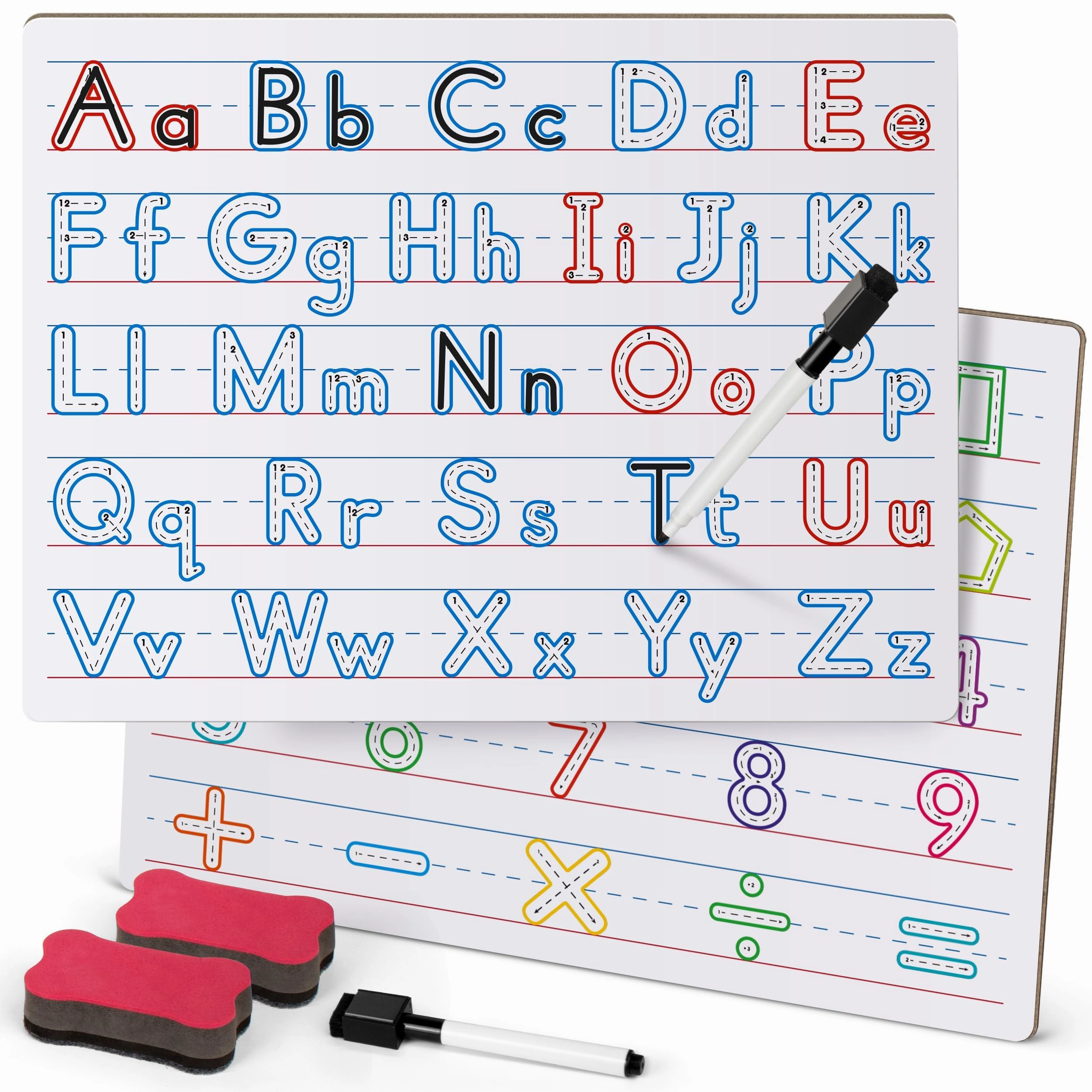 2 Pack Double-Side Dry Erase Handwriting Practice