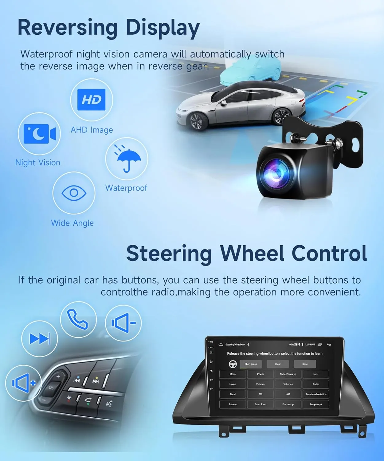 2G 64G Android Car Radio for Honda Odyssey 2005-2010, Rimoody Car Stereo Carplay Android auto 10.1 Inch Touch Screen GPS WiFi EQ Mirror Link Bluetooth FM Backup Camera
