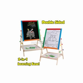 2in1 Sided Kids Learning Easel -Magnetic White & Black Board