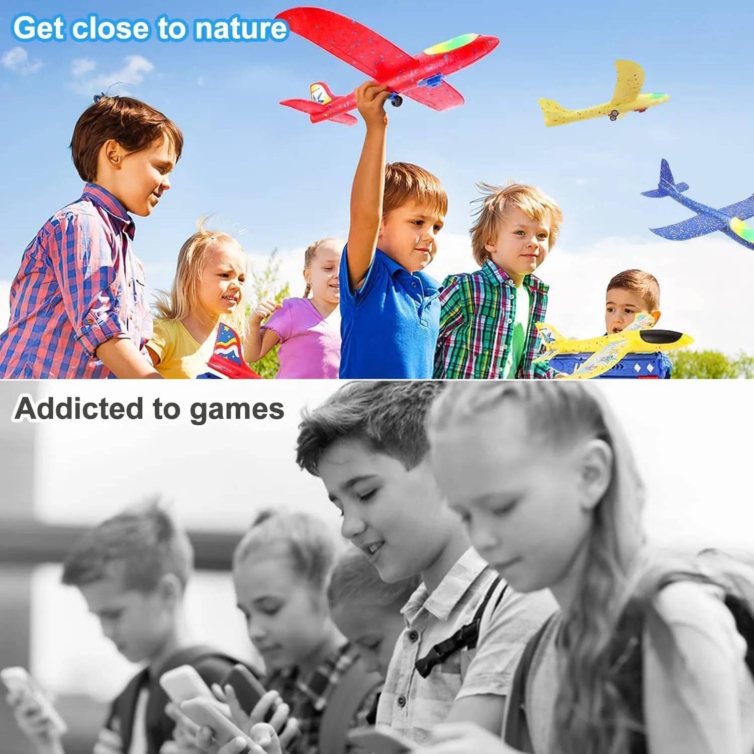 3 Pack Airplane Launcher Toy for Kids 13" Led Foam Glider Catapult Plane Kids Outdoor Toy 2 Flight Mode Foam Led Airplanes Outdoor Flying Toy 3 4 5 6 7 8 9 10 11 12 Old Boys Girls Birthday Gift