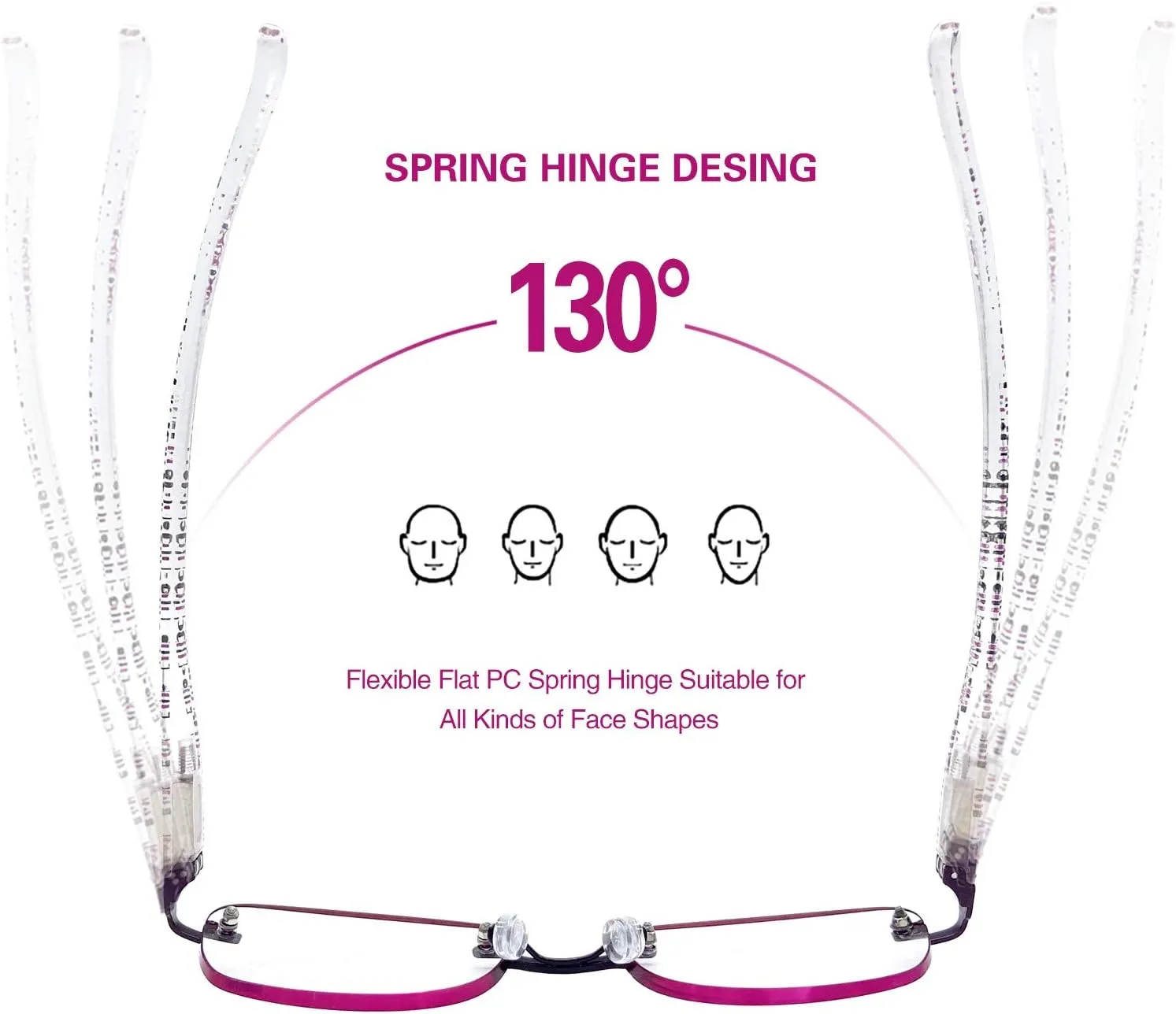 3-Pack Rimless Reading Glasses For Women, Lightweight Spring Hinge Readers, Classic Elegant Artistic Eyeglasses UV 400
