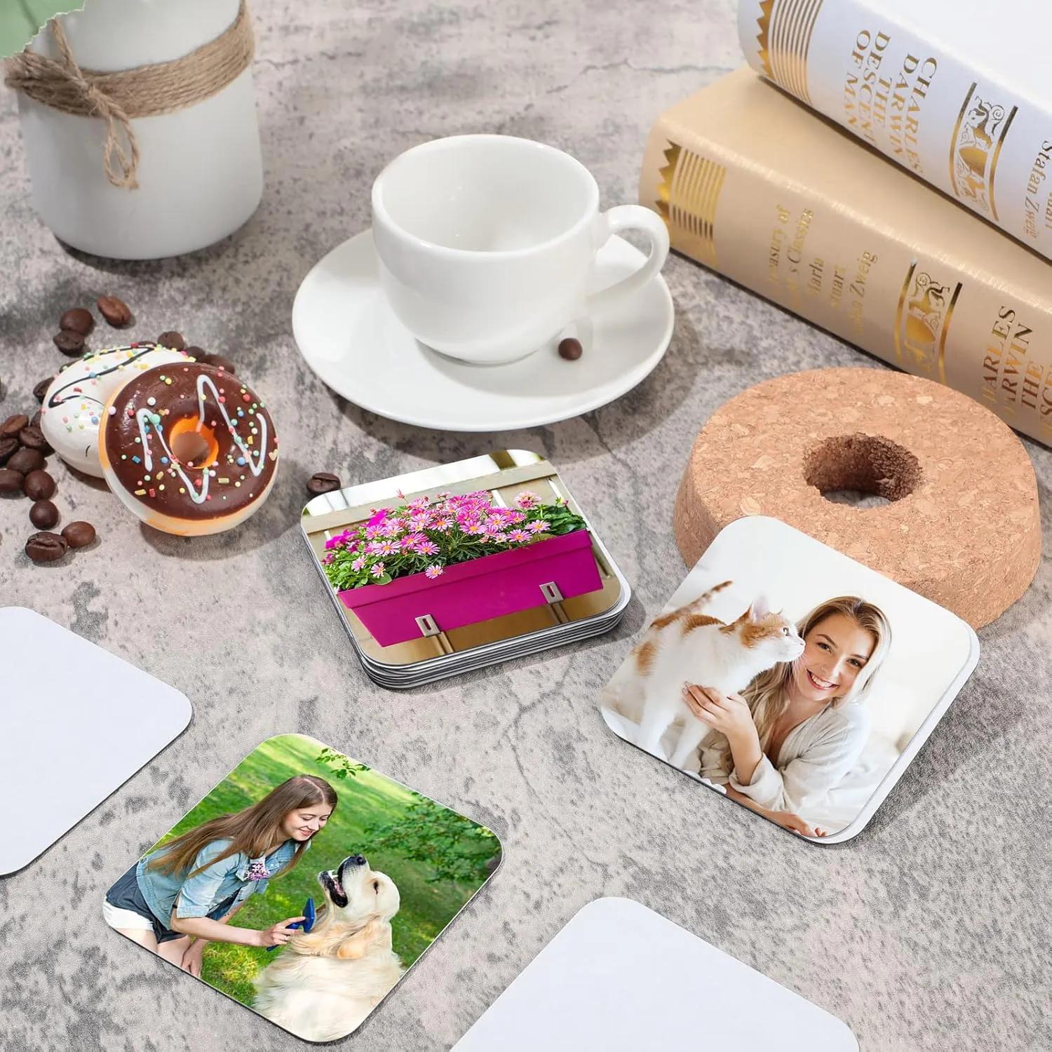 3 x 3 Inch Sublimation Blank Refrigerator Magnets Sublimation Square Fridge Magnets Magnet Blanks MDF DIY Decorative for Car Home Office Kitchen Wall(24 Set)