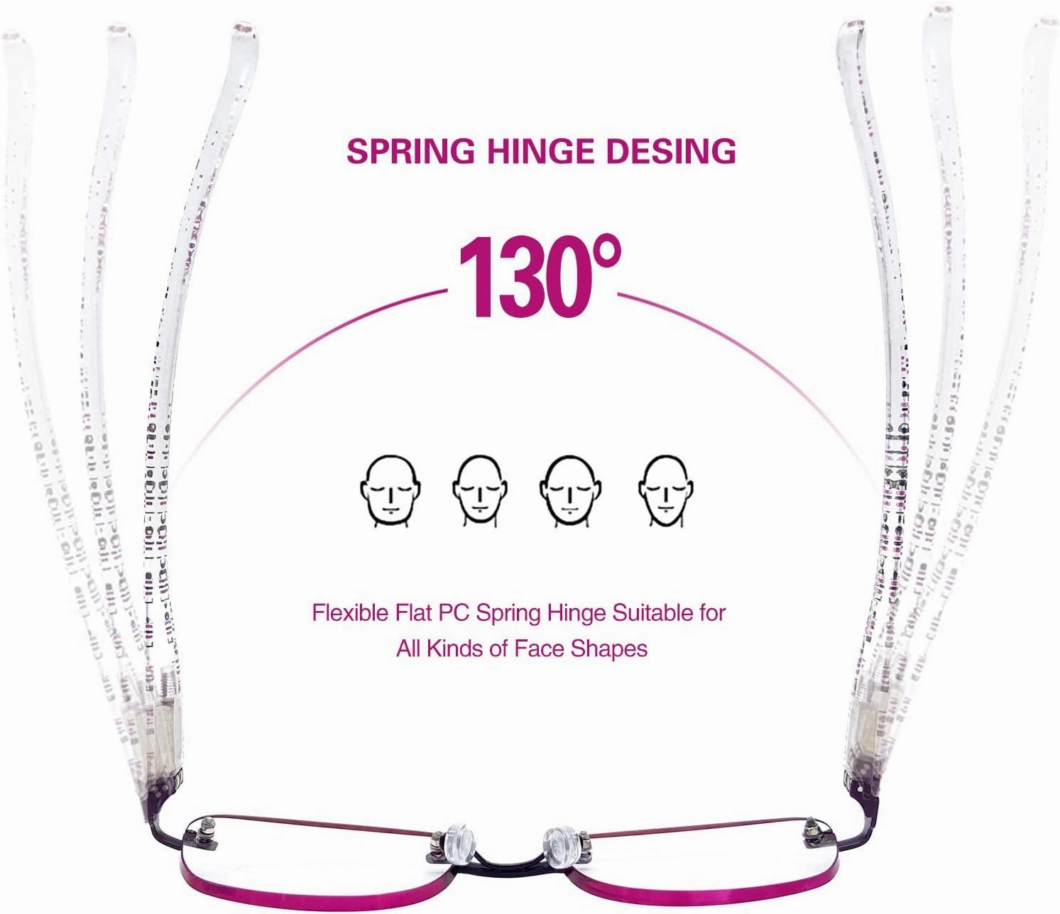 3-Pack Rimless Reading Glasses For Women, Lightweight Spring Hinge Readers, Classic Elegant Artistic Eyeglasses UV 400