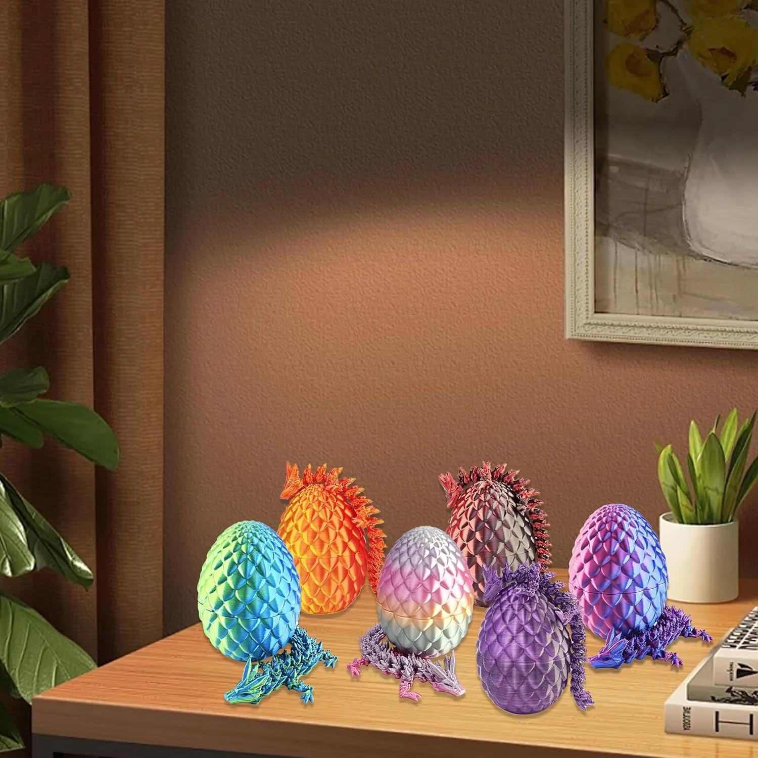 3D Printed Dragon Egg - Dragon Eggs with Dragon Inside, Easter Egg Toy for Boy Girl, Poseable Dragon Imaginative Play, Creative Decorative Gift