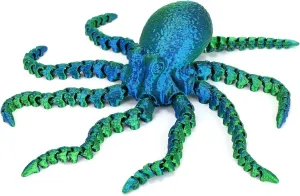 3D Printed Octopus Animals Toy, Octopus Fidget Toy for Autism ADHD 3D Printed Gift DIY Creative Ornament Articulated Dragon Toys Home Decor for Christmas… (Blue)