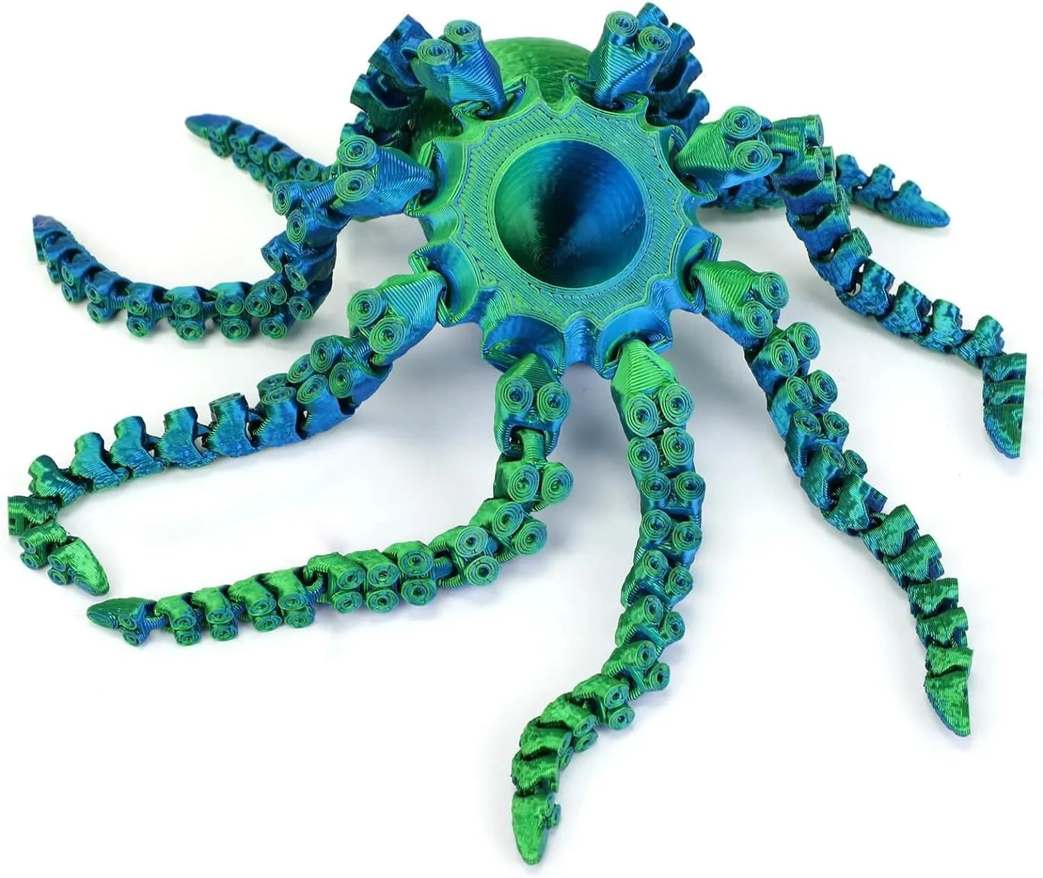 3D Printed Octopus Animals Toy, Octopus Fidget Toy for Autism ADHD 3D Printed Gift DIY Creative Ornament Articulated Dragon Toys Home Decor for Christmas… (Blue)