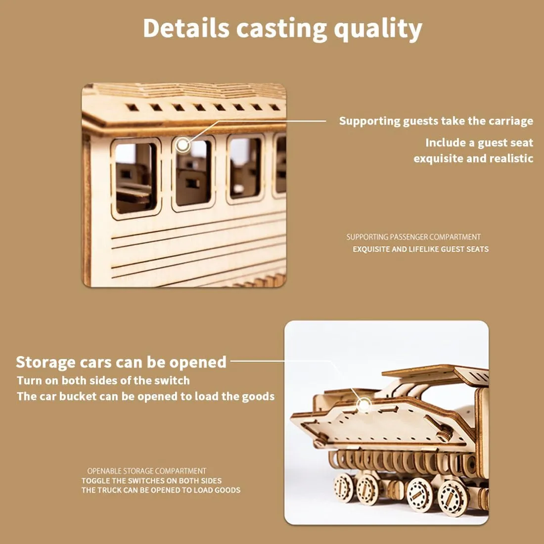 3D Wooden Puzzles Steam Train Model Kits, 892pcs 3D Wooden Assembly Puzzles, Brainteaser and Puzzle for Adults to Build, Assembly DIY Gift Craft Hobby Home Decor