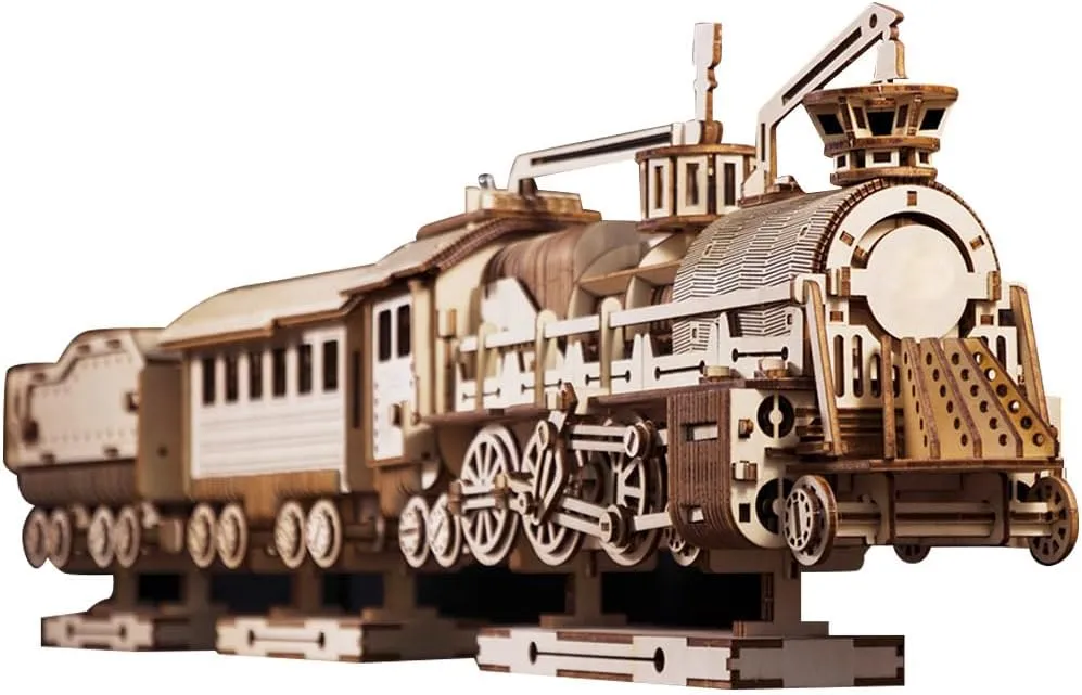 3D Wooden Puzzles Steam Train Model Kits, 892pcs 3D Wooden Assembly Puzzles, Brainteaser and Puzzle for Adults to Build, Assembly DIY Gift Craft Hobby Home Decor
