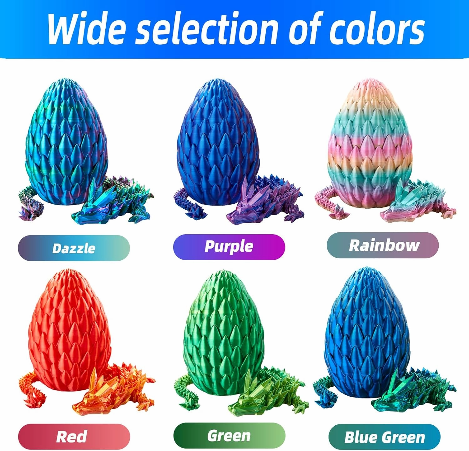 3D Printed Dragon Egg, 15Inch Crystal Dragon,Easter Eggs,Surprise Egg,Fidget Toys for Executive Home Office Decor,Toys for Kids Gifts