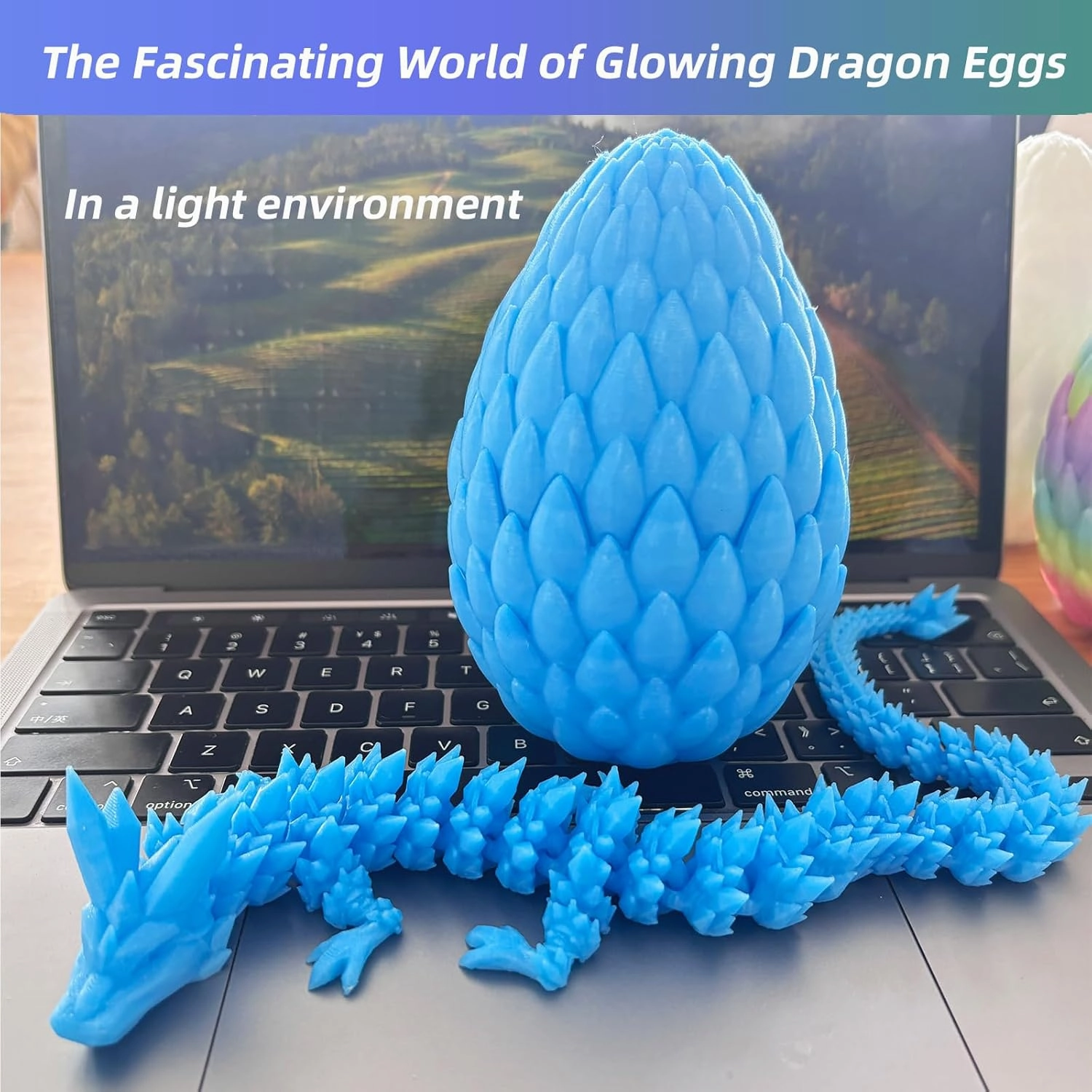 3D Printed Dragon Egg, 15Inch Crystal Dragon,Easter Eggs,Surprise Egg,Fidget Toys for Executive Home Office Decor,Toys for Kids Gifts