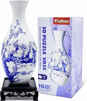 3D Puzzle Vase for Adults, 160-Piece Modern Flower Vase for Mom Home Decor, DIY 3D Puzzles Building Set for Unique Room Decor, Creative Gift for Women & Men, Educational Toy for Boys and Girls