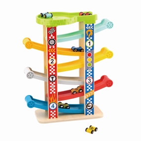 3D Sliding Tower with 6 Car Toys