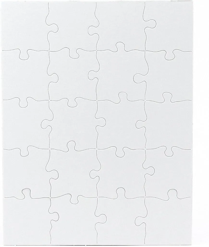 4 Blank Jigsaw Puzzles with Envelopes – 10.25 x 13.25 Inch, 20 Pieces Each – Hygloss DYI Party invites, Perfect for Decorating, Kids' Activities, Arts & Crafts or Party Favors