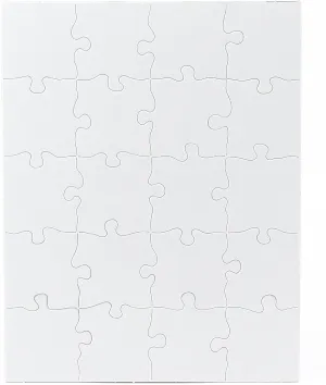 4 Blank Jigsaw Puzzles with Envelopes – 10.25 x 13.25 Inch, 20 Pieces Each – Hygloss DYI Party invites, Perfect for Decorating, Kids' Activities, Arts & Crafts or Party Favors