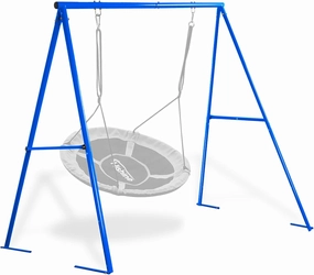 440lbs Heavy Duty A Frame Swing Stand, 71" Height Full Metal Frame, Anti-Rust and All Weather Resistant, Suit Saucer and Chair for Kids in Backyard, Outdoor (Blue Frame Without Swing)